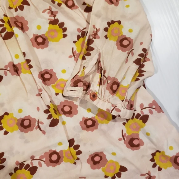 Mini Boden Flower Blouse Size Girls 6-7Y Light Pink - Picture 4 of 7